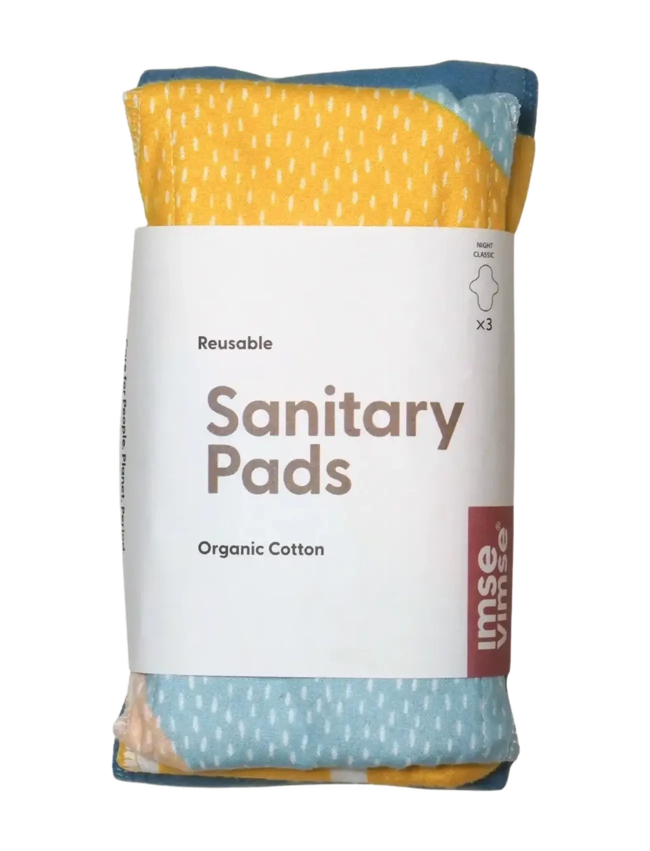 Imse Vimse - Sanitary Pads Classic Night, Blue Sprinkle 3-pack - blue sprinkle - 1