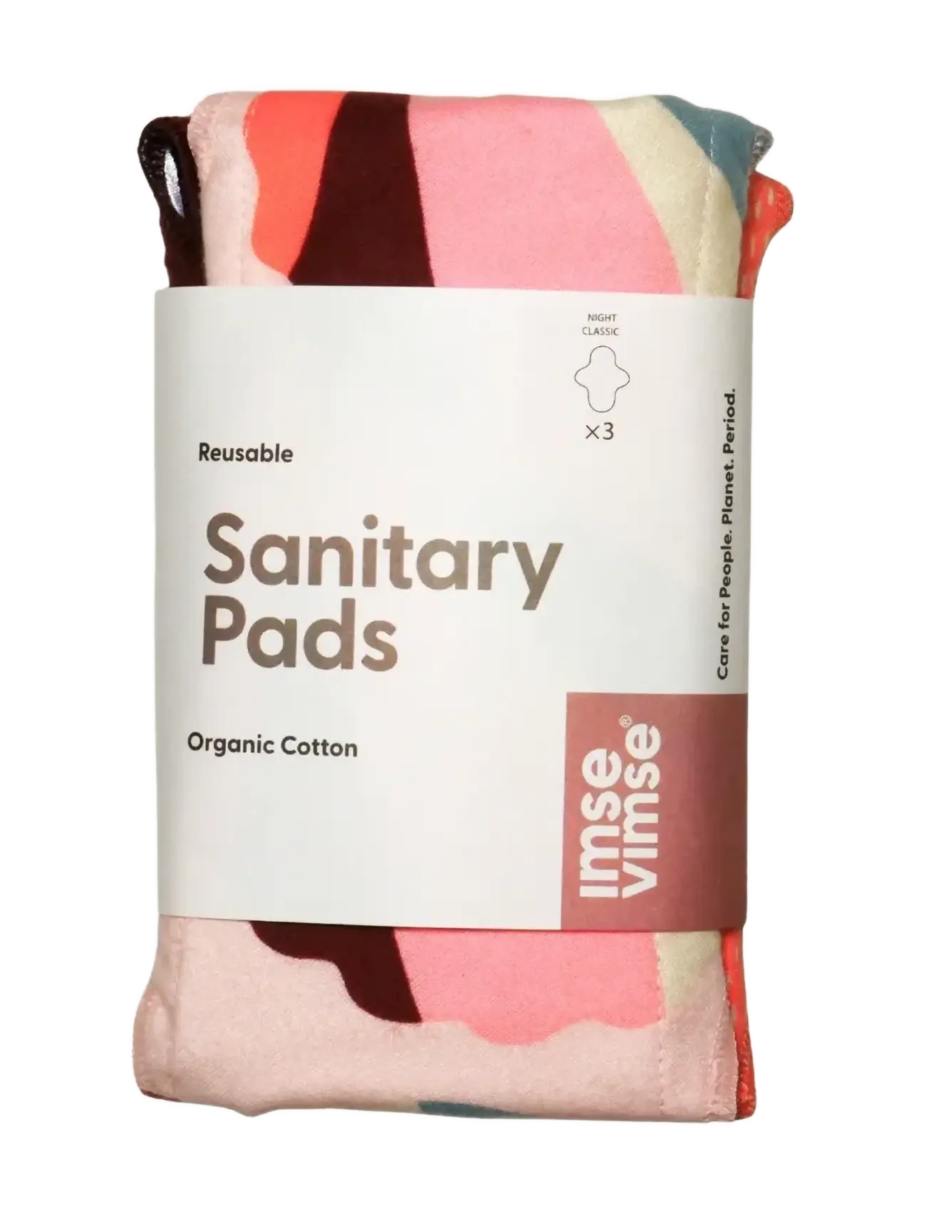 Imse Vimse - Sanitary Pads Classic Night, Orange Sprinkle 3-pack - orange sprinkle - 2