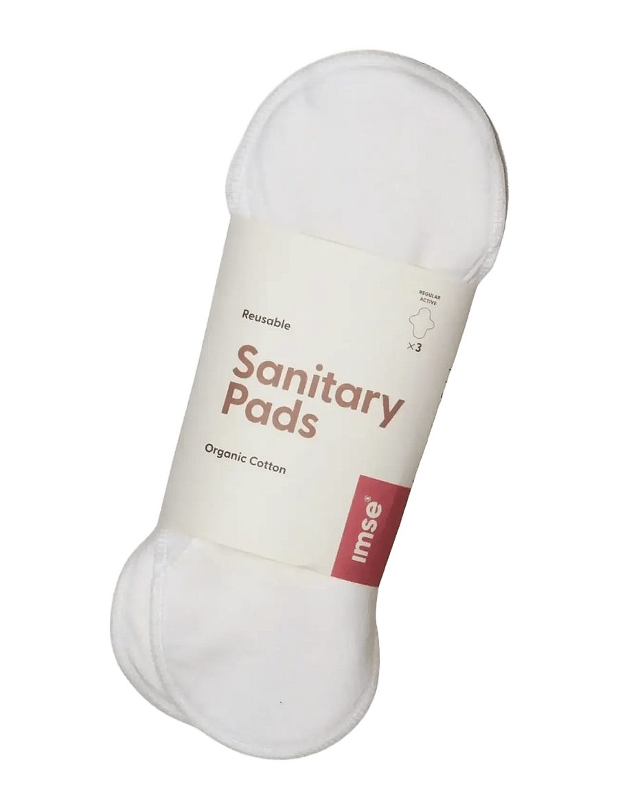 Imse Vimse - Sanitary Pads Active, Regular, Natural 3-pack - tíðarvörur - natural - 1