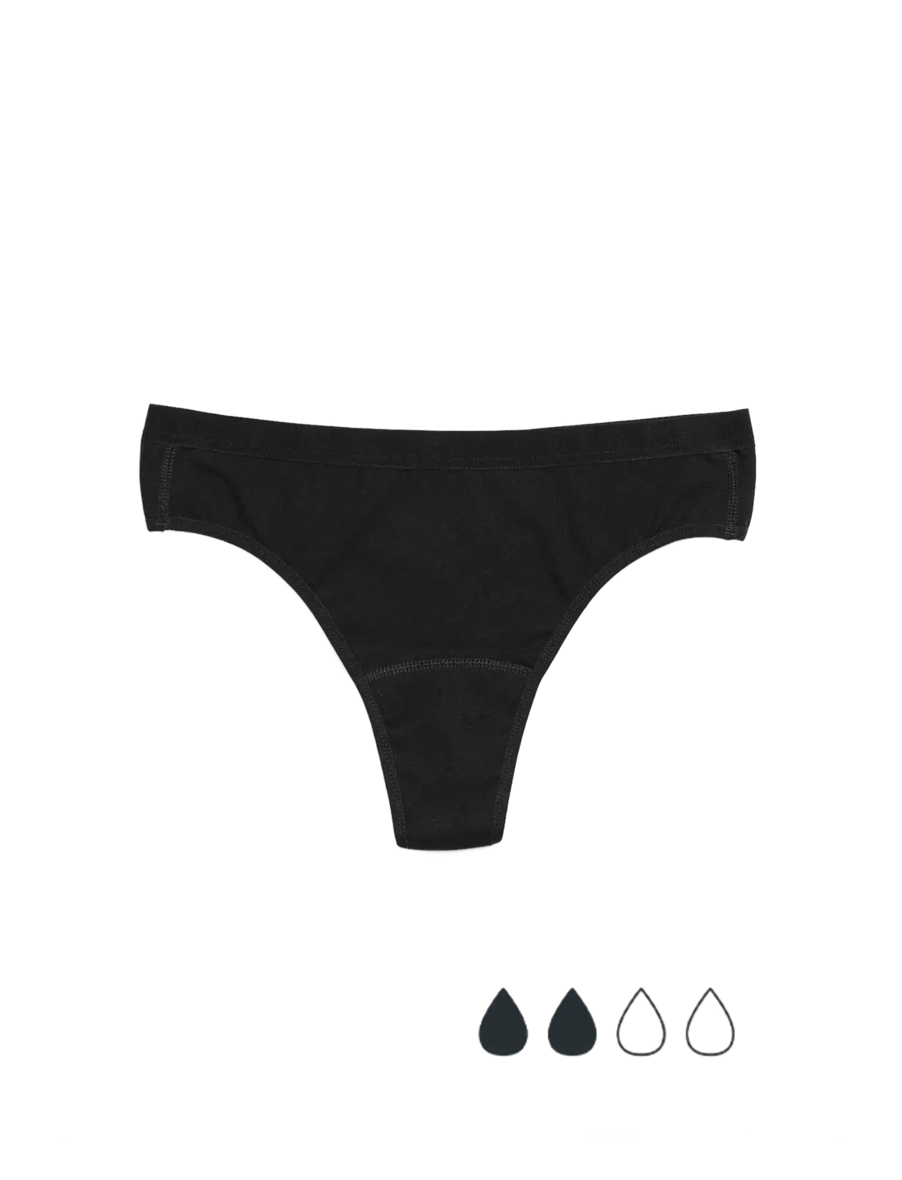 Imse Vimse Period Underwear Thong Light Flow, Periode Trusse G-streng, Sort, Str: S