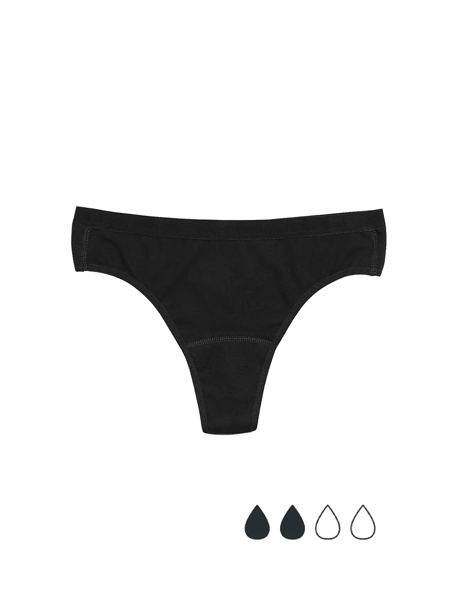 Imse Vimse - Period Underwear Thong Light Flow - perioden- und wochenbett-höschen - black - 1