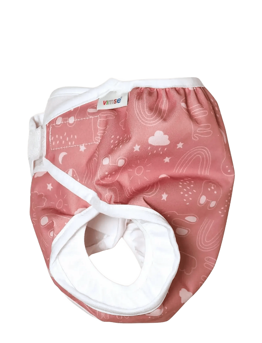 Imse Vimse - Diaper Cover, S 4-8 kg, Rusty Pink Teddy - bleovertræk - rusty pink teddy - 1