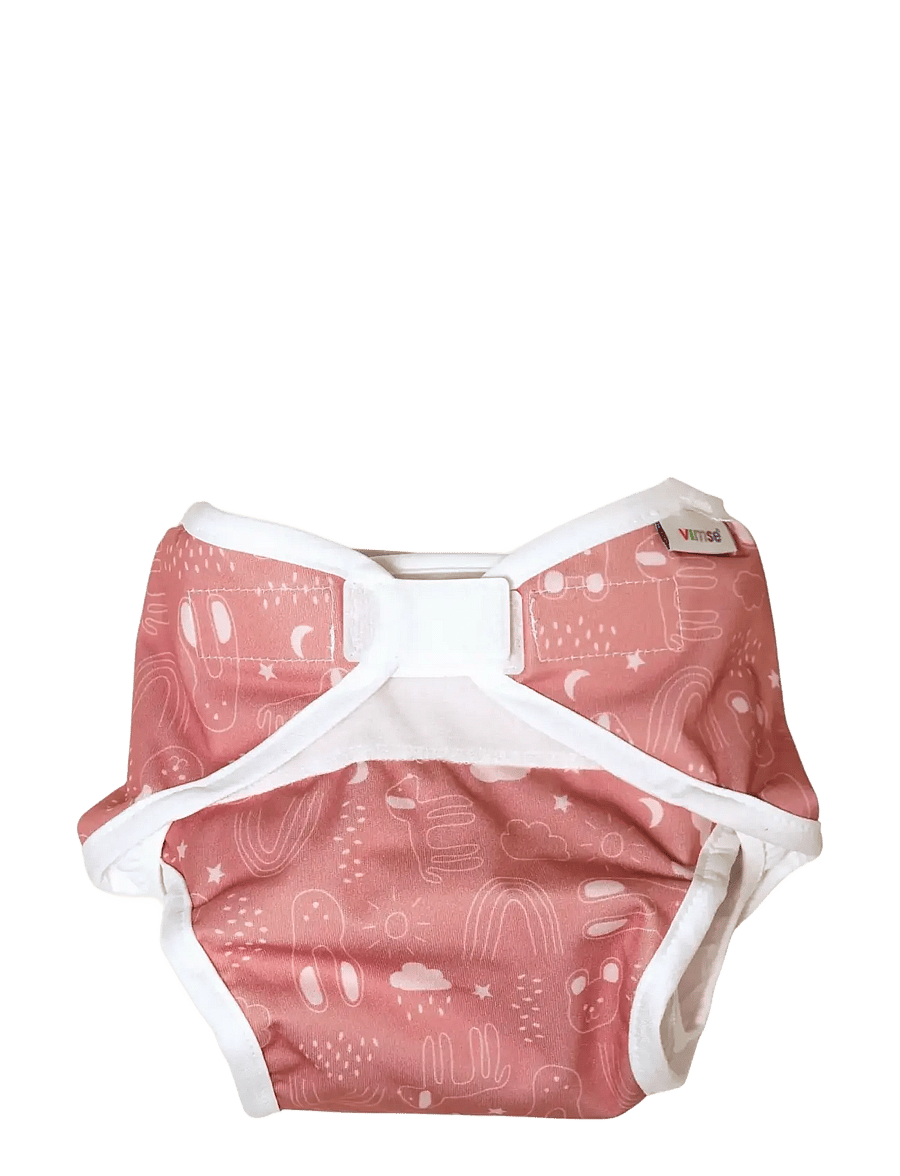 Imse Vimse - Diaper Cover, M 8-11 kg, Rusty Pink Teddy - blöjöverdrag - rusty pink teddy - 0