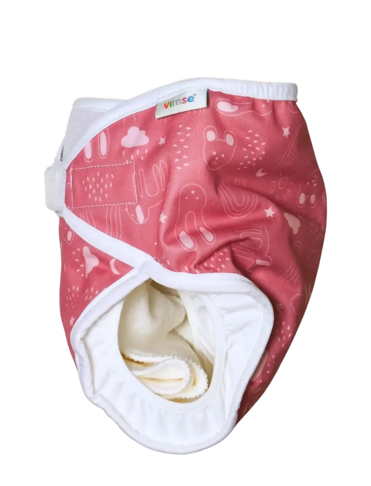 Imse Vimse - All-in-One Diaper, S 4-8 kg, Rusty Pink Teddy - bleer - rusty pink teddy - 1