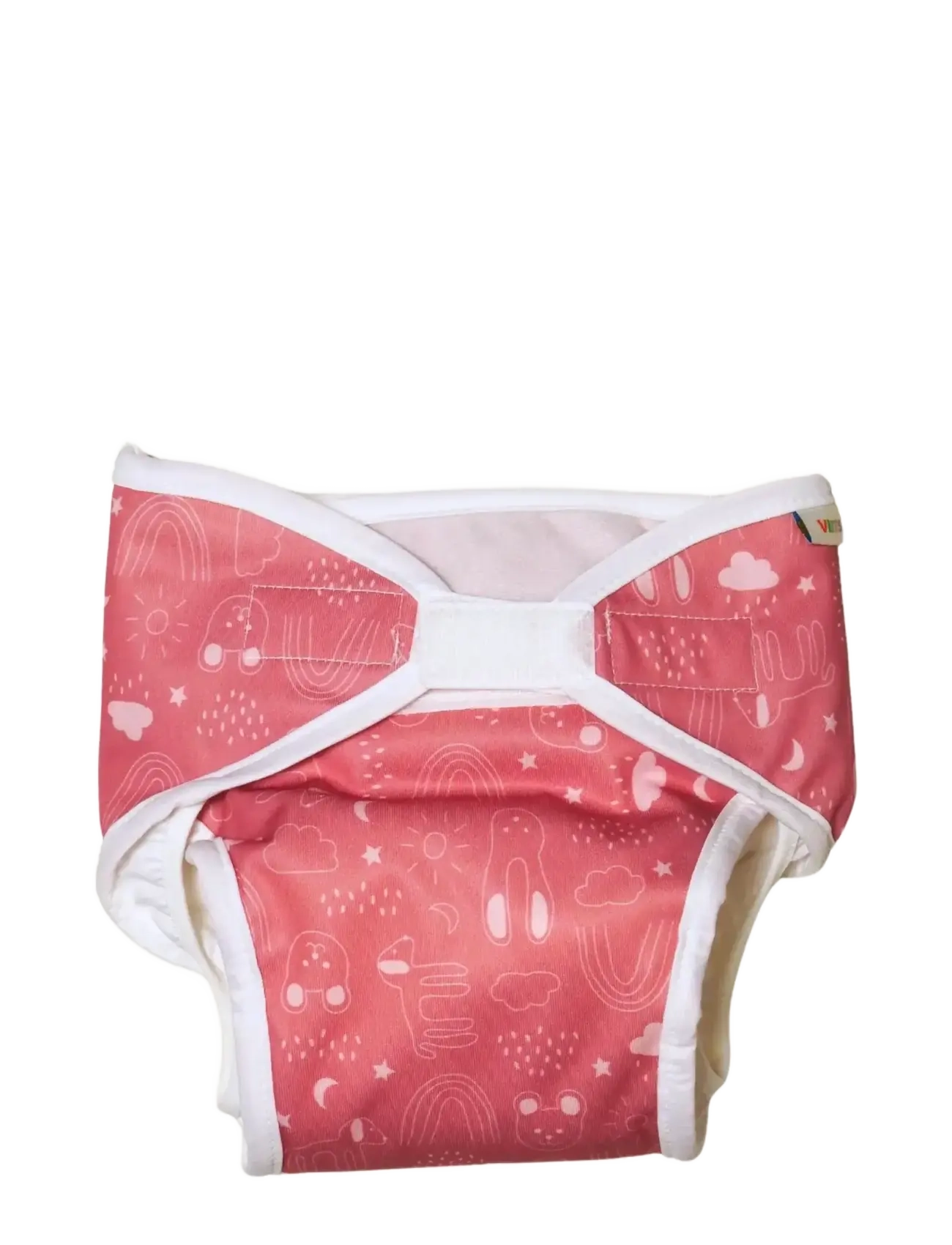 Imse Vimse All-In-One Diaper, M 8-11 Kg, Rusty Pink Teddy, Børn, Mønstret Alt-i-Én Stofble, Pink, Str: M 8-11KG