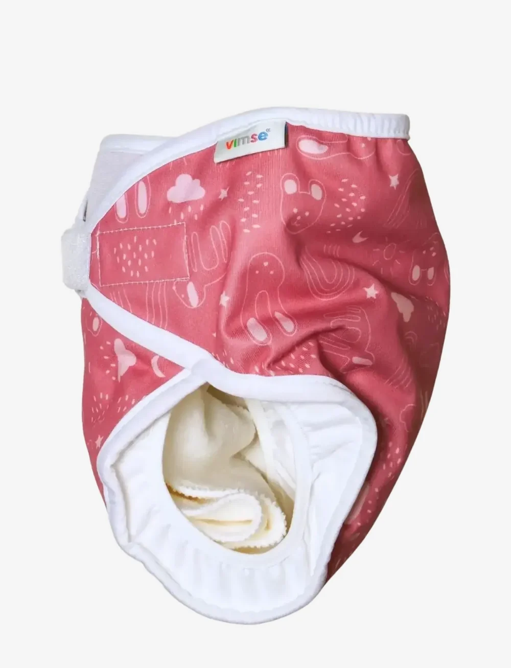 Imse Vimse - All-in-One Diaper, L 11-16 kg, Rusty Pink Teddy - babyvård - rusty pink teddy - 1