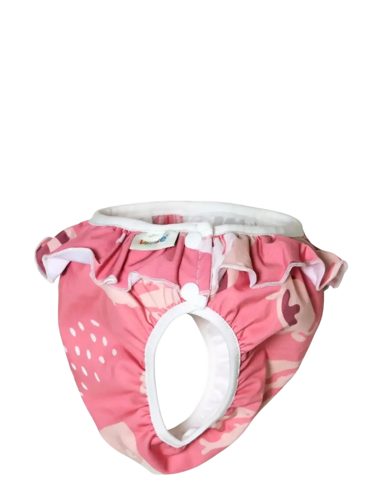 Imse Vimse - Swim Diaper S 6-8kg, Pink whale frill - maudymosi drabužiai - pink whale frill - 1