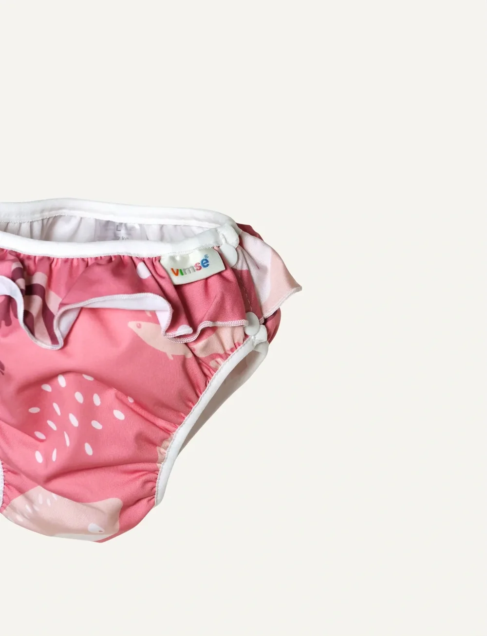 Imse Vimse - Swim Diaper S 6-8kg, Pink whale frill - schwimmwindeln - pink whale frill - 3