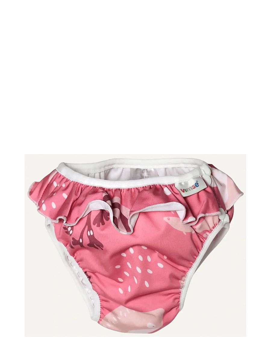 Imse Vimse - Swim Diaper L 9-12kg, Pink Whale Frill - blebadebukser - pink whale frill - 0