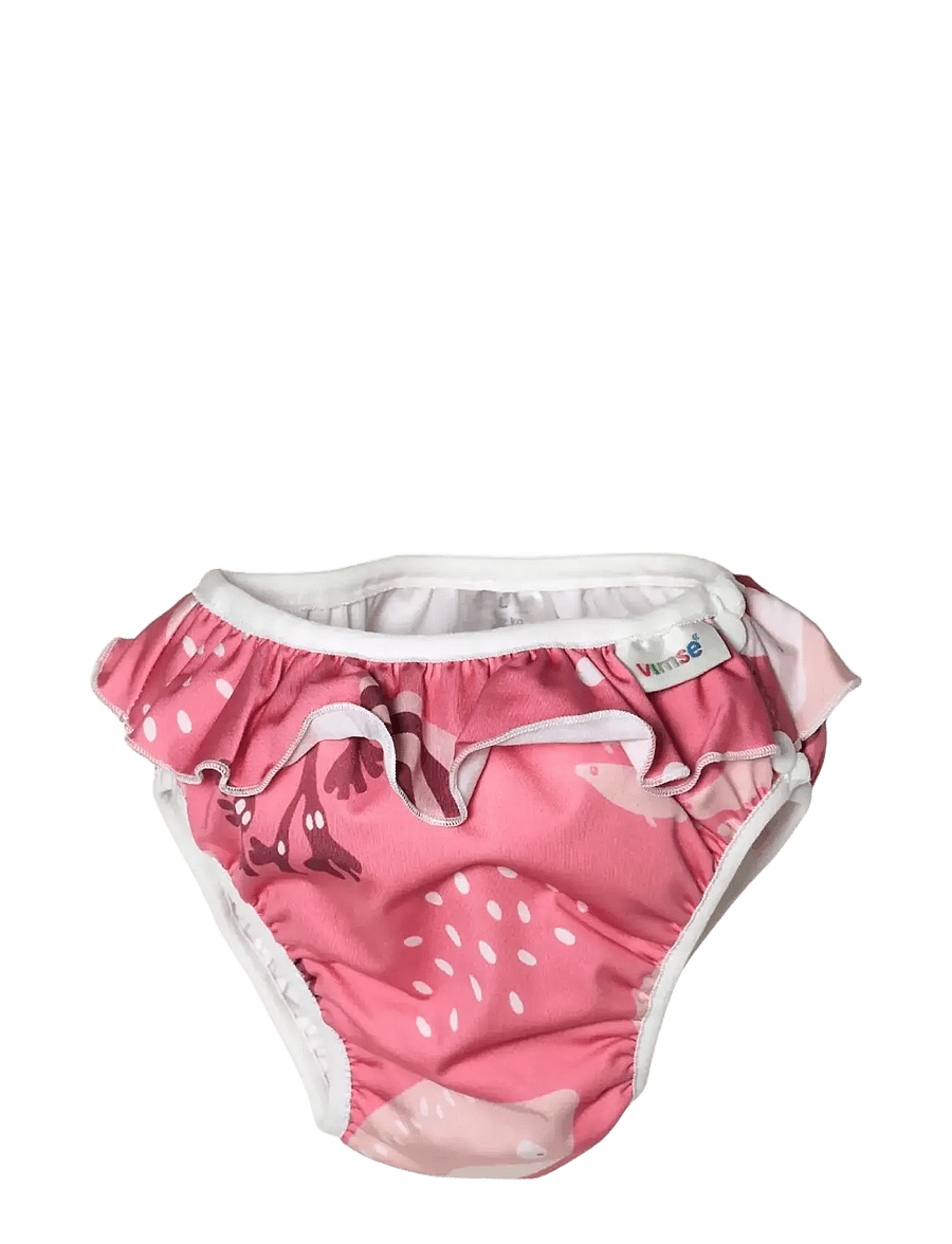 Imse Vimse - Swim Diaper XL 11-14kg, Pink whale frill - blebadebukser - pink whale frill - 0