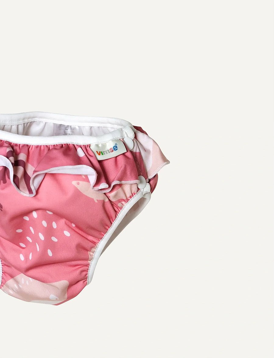 Imse Vimse - Swim Diaper XL 11-14kg, Pink whale frill - blebadebukser - pink whale frill - 3