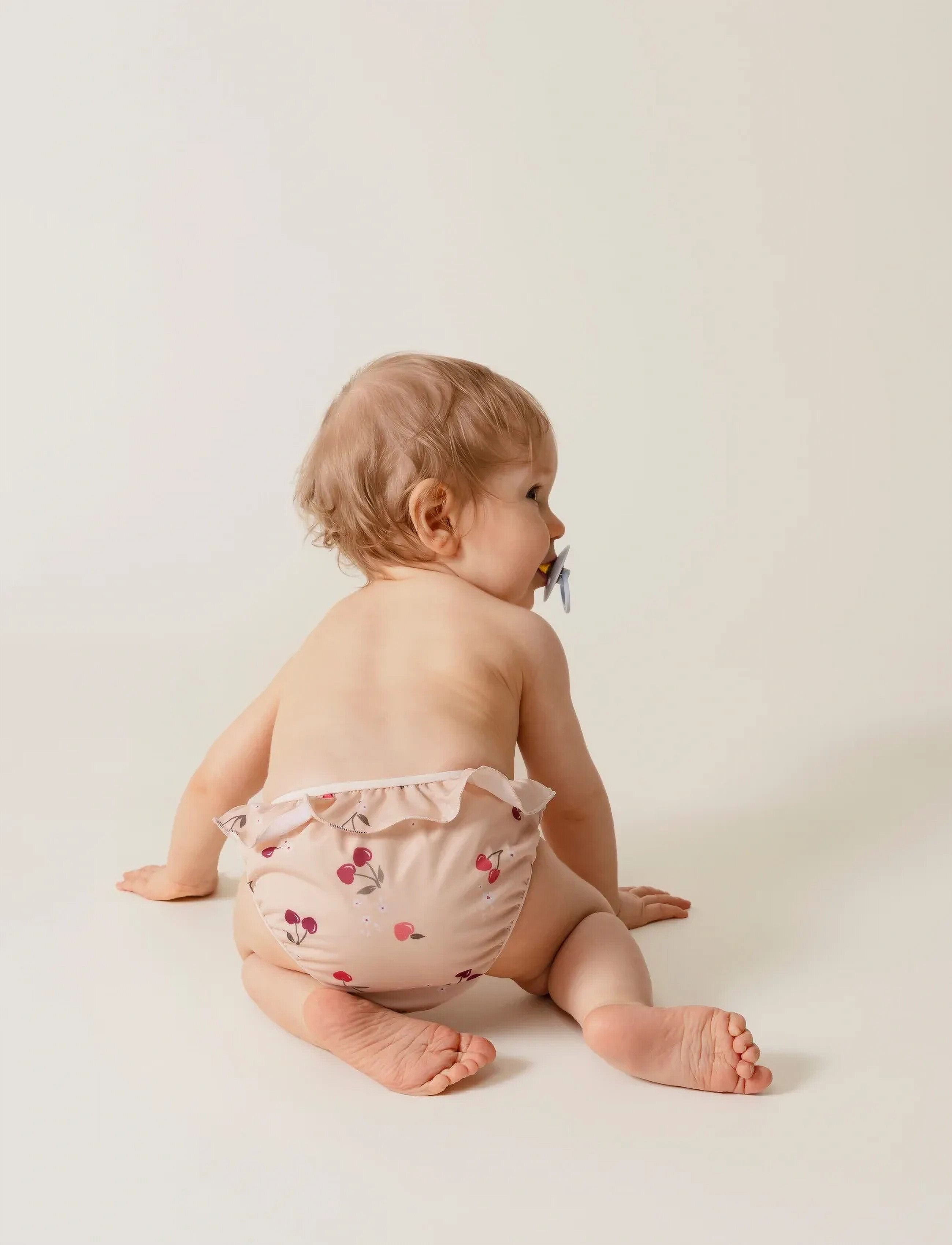 Imse Vimse Swim Diaper Xl 11-14 Kg, Cherry Frill, XL 11/14KG, Bademode, Beige - Nappie Briefs, Kinder