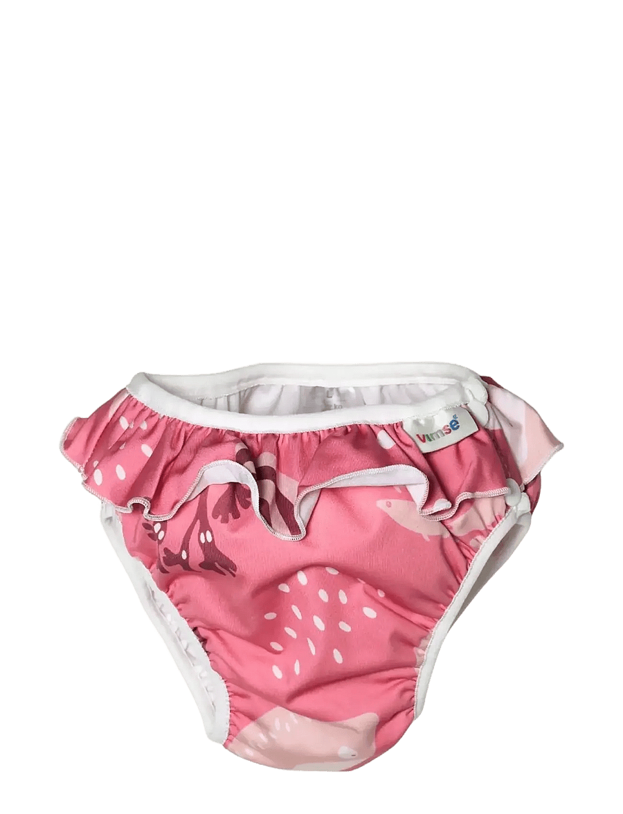Imse Vimse - Swim Diaper XXL 13-17 kg, Pink whale frill - couches de bain - pink whale frill - 0