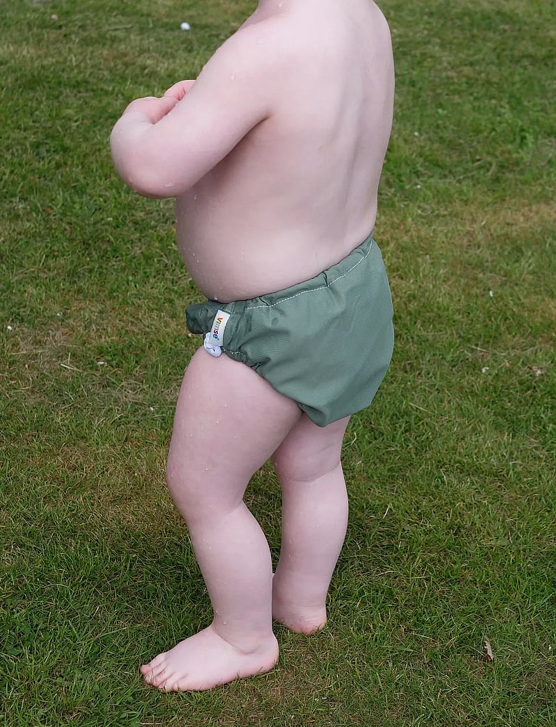 Imse Vimse - Swim Diaper Drawstring S/M 6-10kg, Olive Green - blebadebukser - olive green - 3