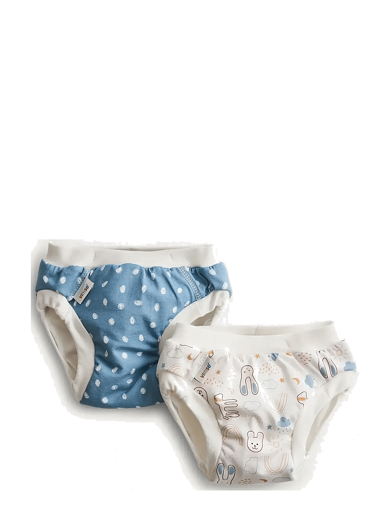 Imse Vimse - Training Pants L 9-12 kg, Blue Dots/White Teddy 2-p - underpants - blue dots/white teddy - 1
