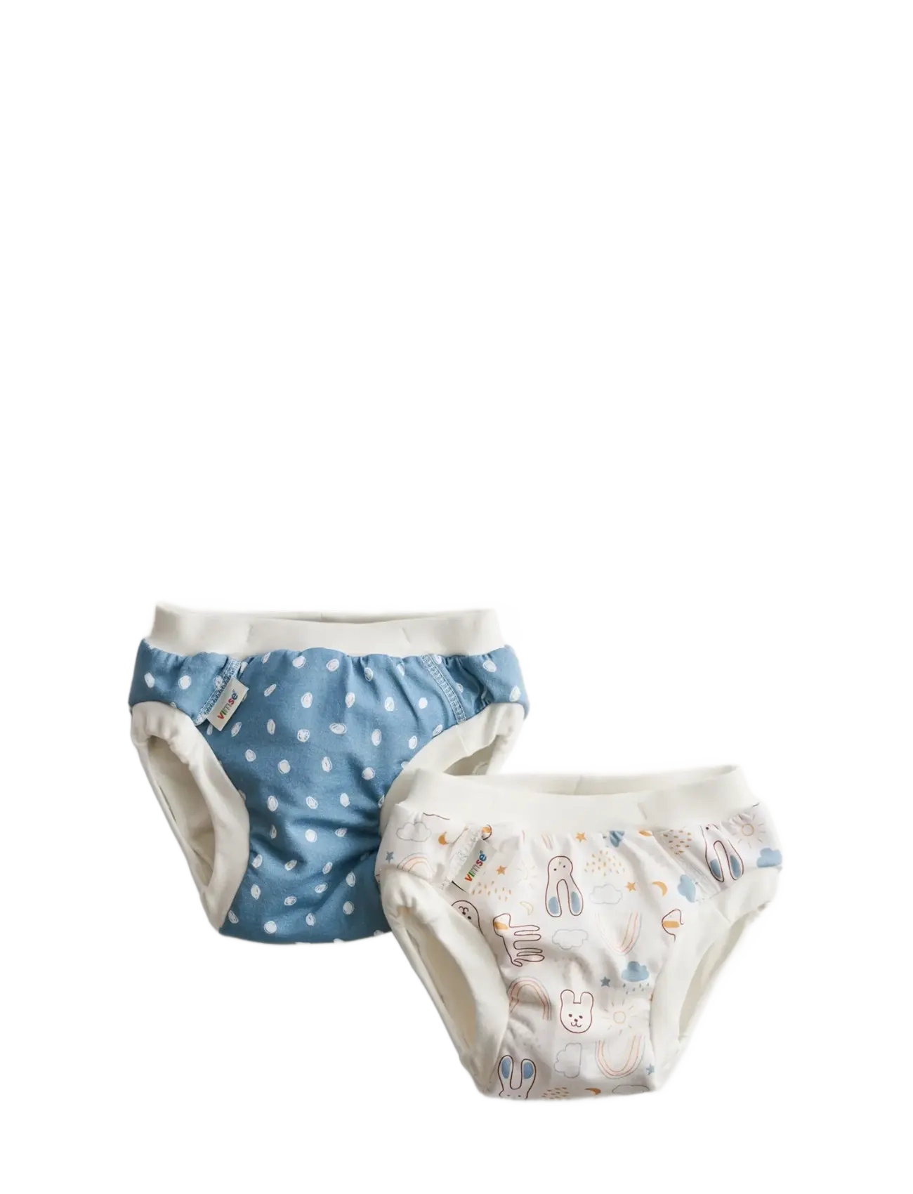 Imse Vimse Training Pants Xl 11-14 Kg, Blue Dots/White Teddy 2-P, Børn, Træningsbukser, Blå, Str: XL 11/14KG
