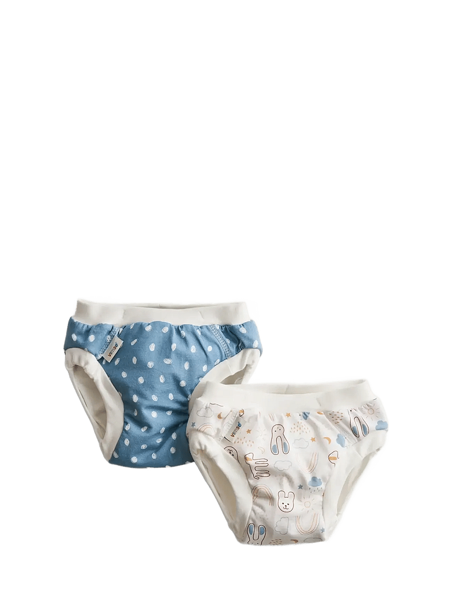 Imse Vimse - Training Pants XL 11-14 kg, Blue Dots/White Teddy 2-p - unterhosen - blue dots/white teddy - 1