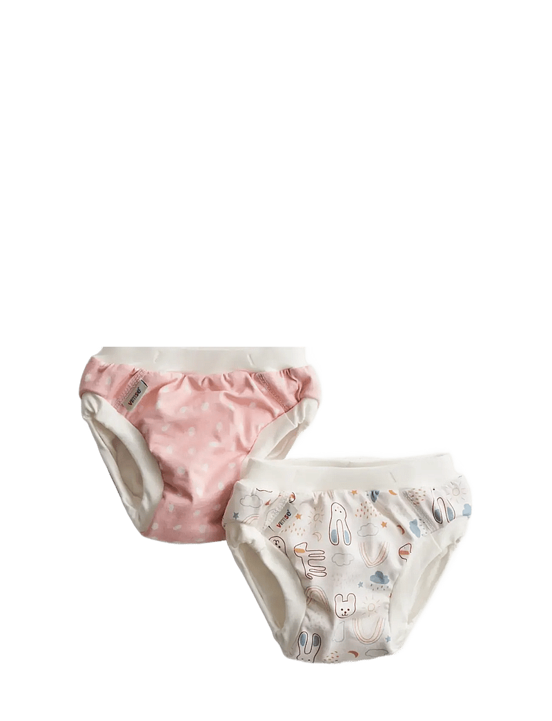 Imse Vimse - Training Pants XXL 13-17 kg, Pink Dots/White Teddy 2-p - kalsonger - pink dots/white teddy - 1