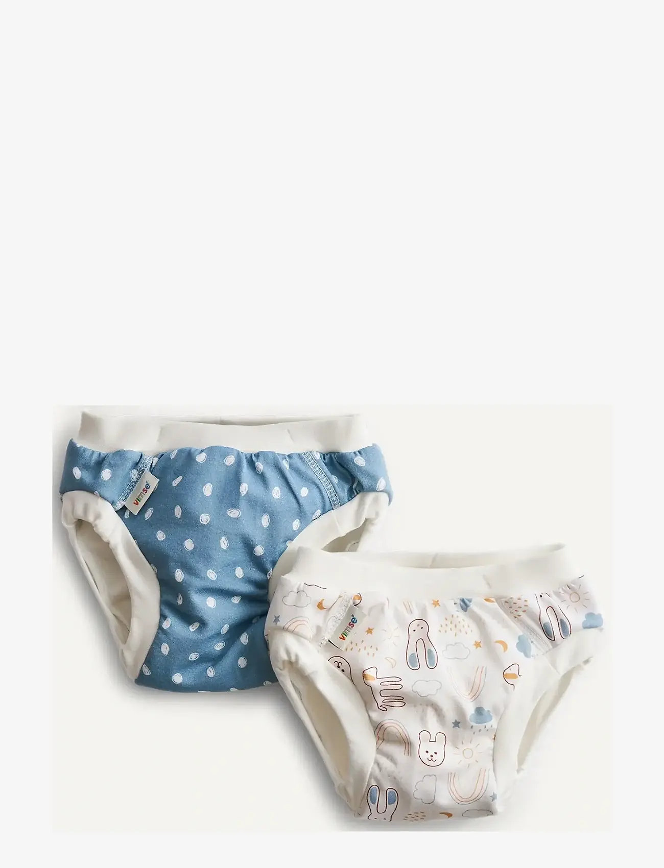 Imse Vimse - Training Pants XXL 13-17 kg, Blue Dots/White Teddy 2-p - majtki - blue dots/white teddy - 1