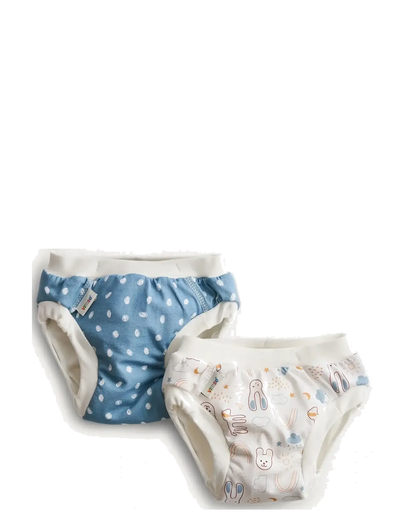 BLUE DOTS/WHITE TEDDY