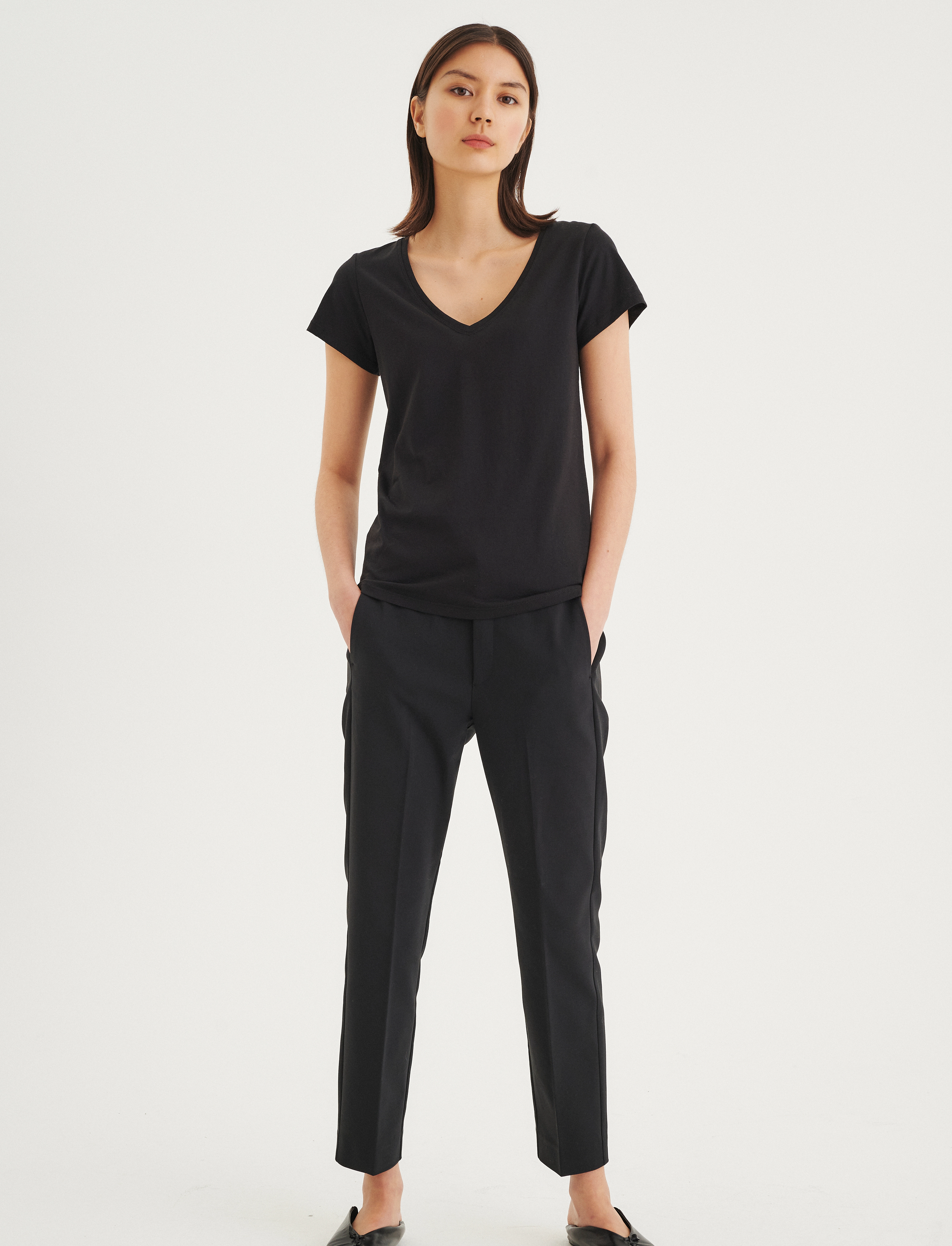 InWear - Rena V Tshirt KNTG - t-shirts - black - 3