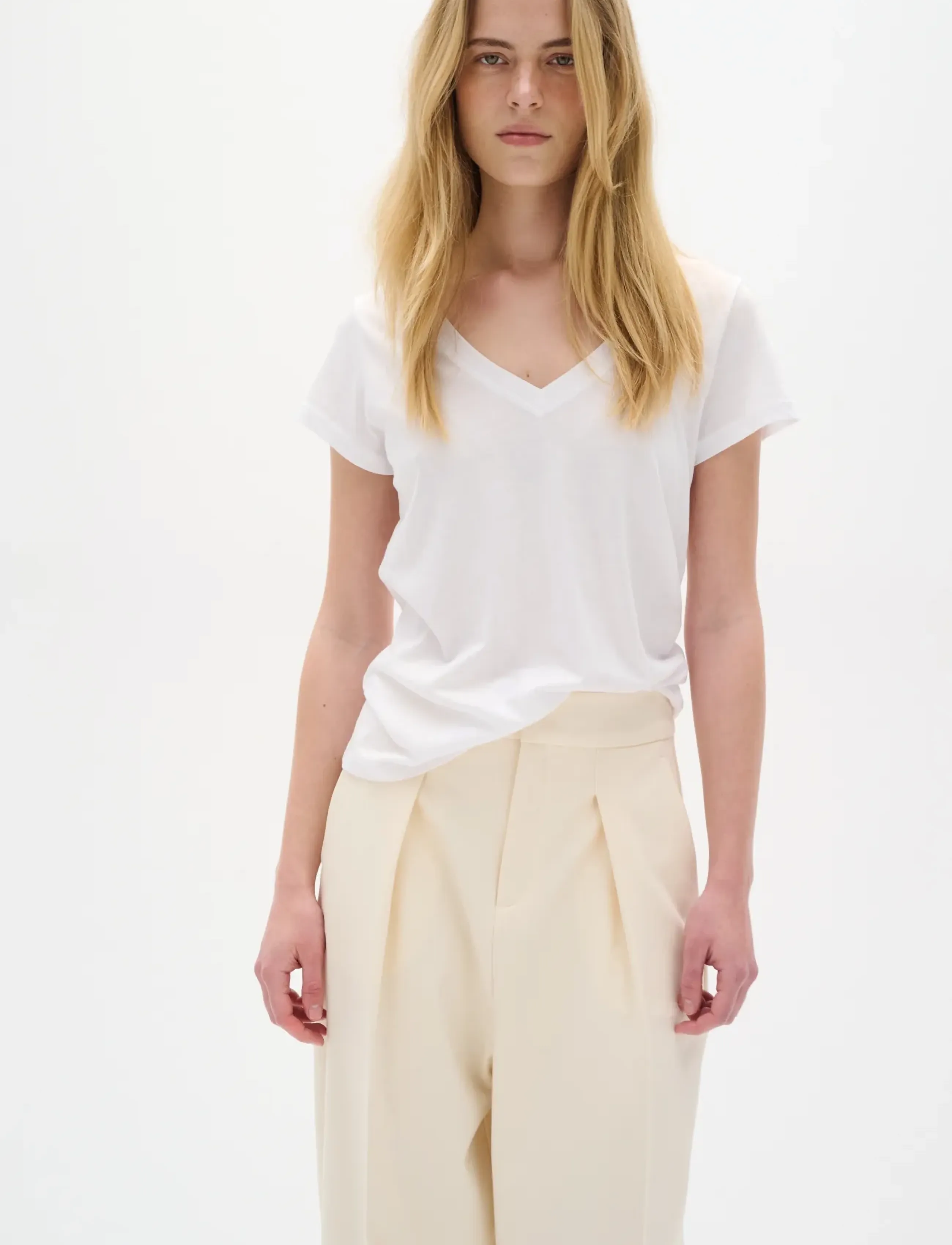 InWear - Rena V Tshirt KNTG - t-shirts - pure white - 3