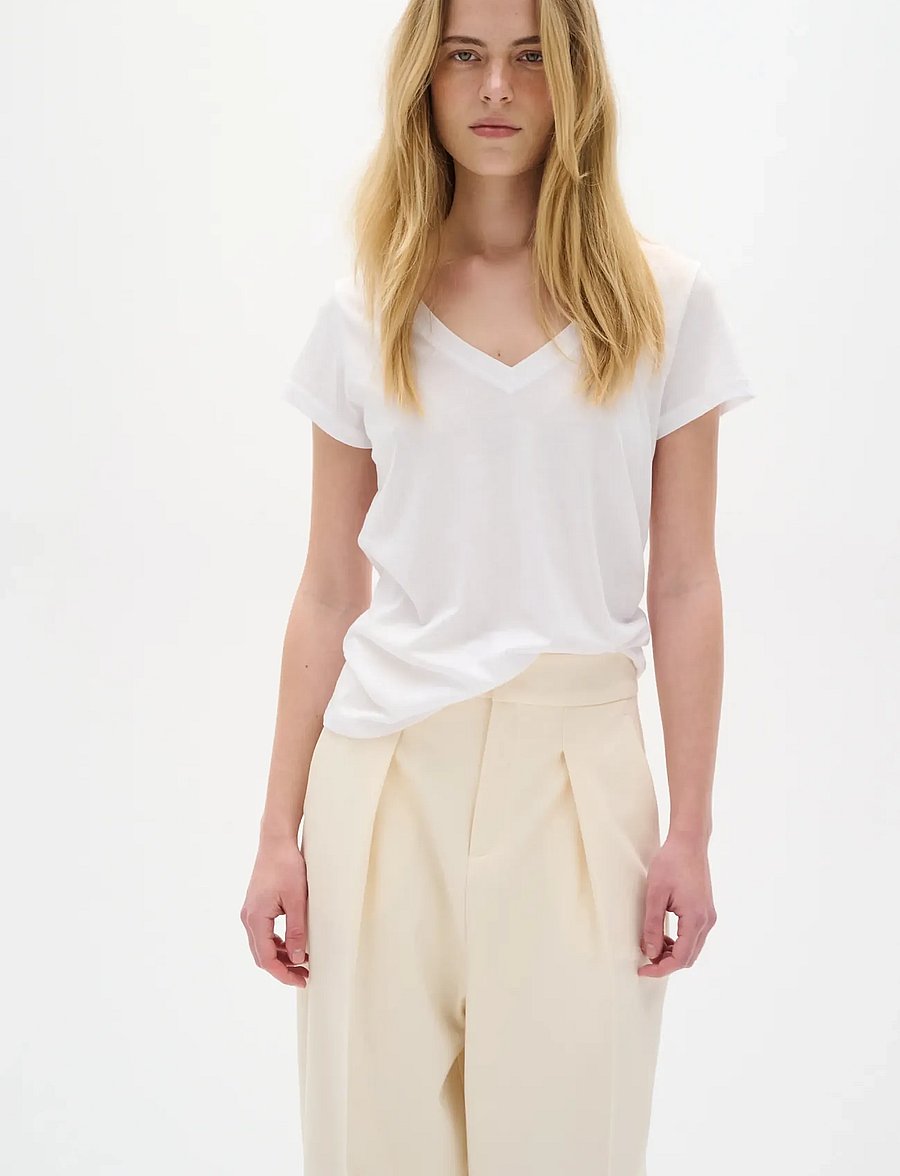 InWear - Rena V Tshirt KNTG - t-särgid - pure white - 3