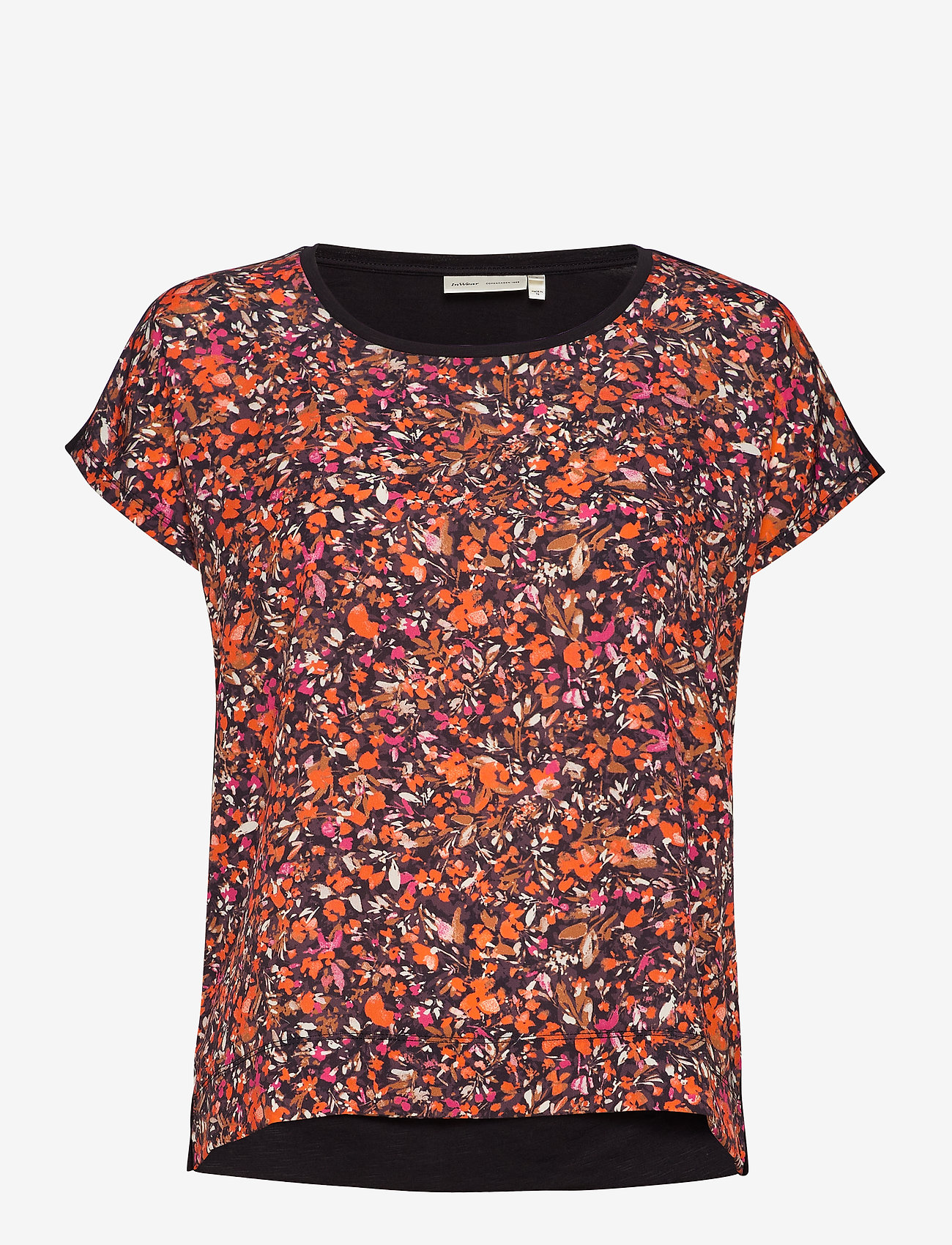 InWear - Sicily Tshirt - t-shirts & tops - orange small flowers - 0