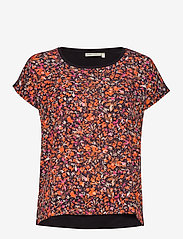 InWear - Sicily Tshirt - t-shirts & tops - orange small flowers - 0