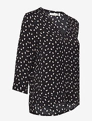 InWear - Blake V-neck Top - long-sleeved blouses - black double dot - 3