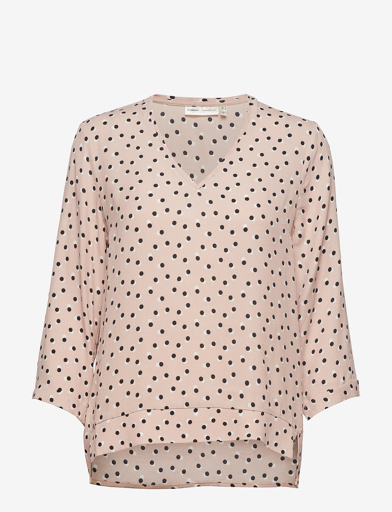 InWear - Blake V-neck Top - langærmede bluser - rose dust double dot - 0
