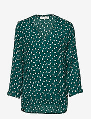 InWear - Blake V-neck Top - blūzes ar garām piedurknēm - warm green double dot - 0