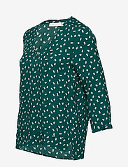 InWear - Blake V-neck Top - long-sleeved blouses - warm green double dot - 2