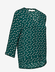 InWear - Blake V-neck Top - long-sleeved blouses - warm green double dot - 3
