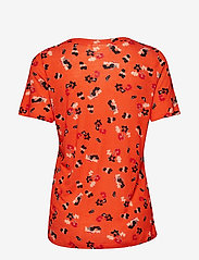 InWear - Rosita V-neck T-shirt - blood orange bold flower - 1