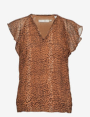 InWear - TanyaIW Top - short-sleeved blouses - light brown animal - 0
