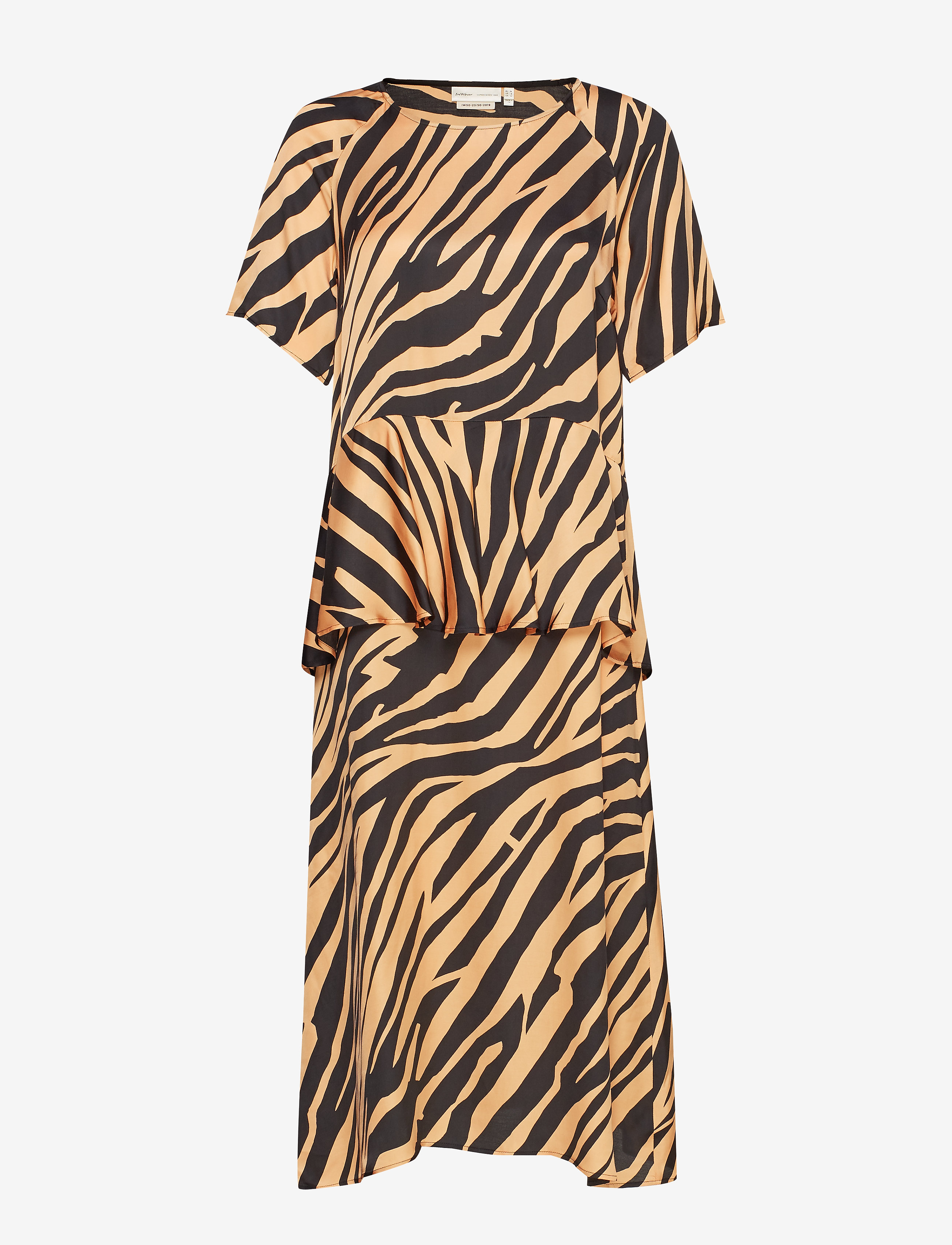InWear IW50 23 TurlingtonIW Dress - Riided - LARGE ANIMAL STRIPES / brown