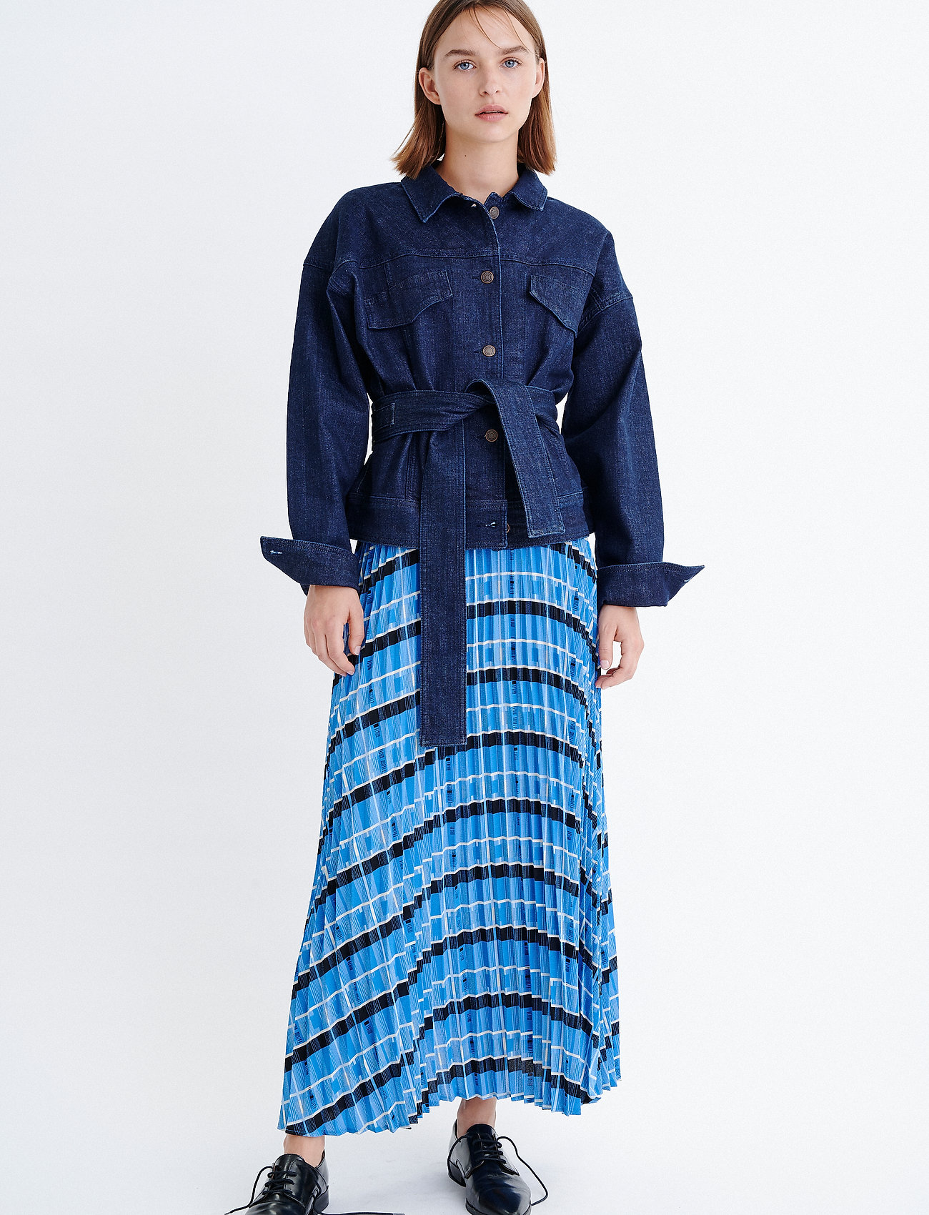 InWear - LeigthonIW Skirt - blue multi check - 3