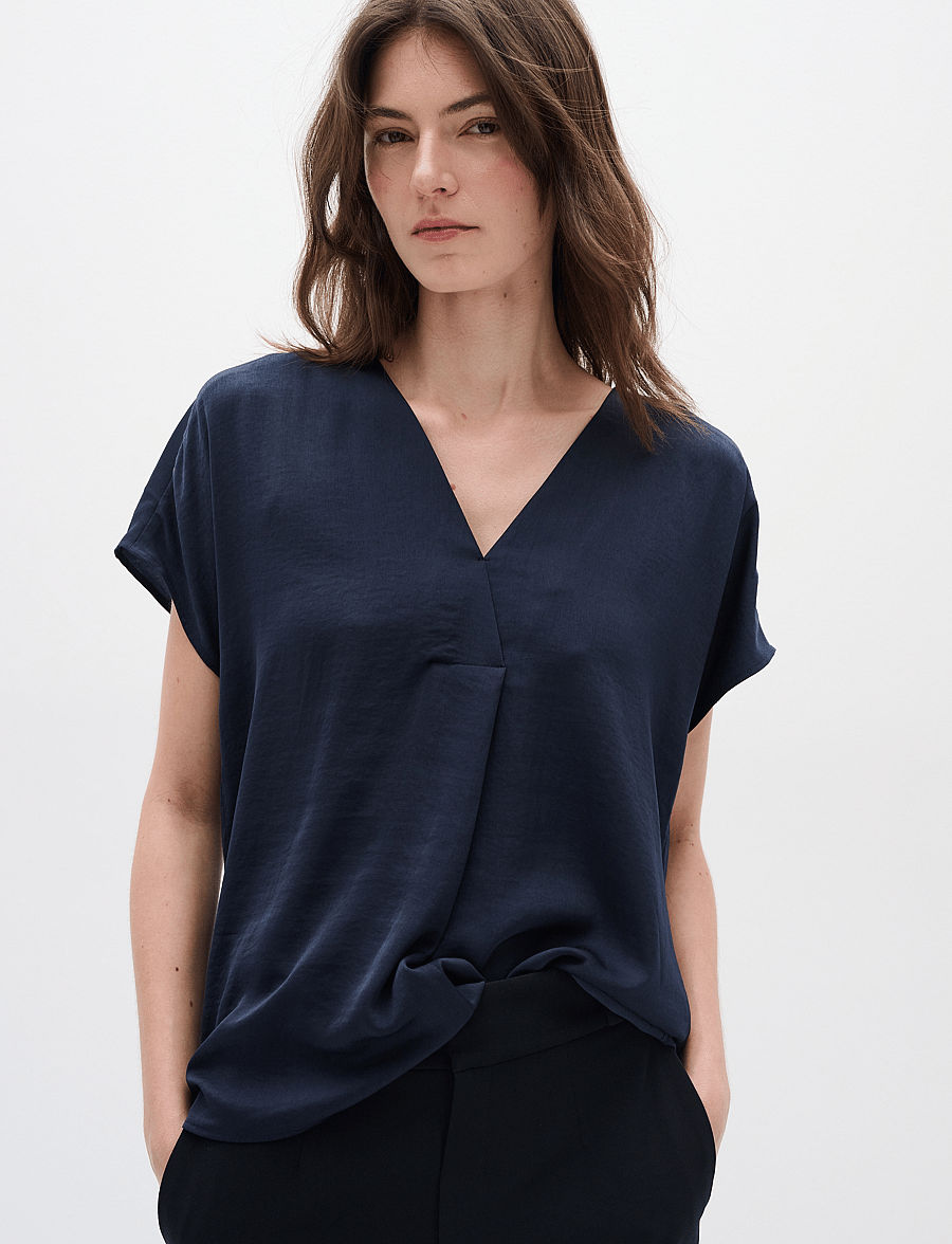 InWear - RindaIW Top - kurzärmelige blusen - marine blue - 0