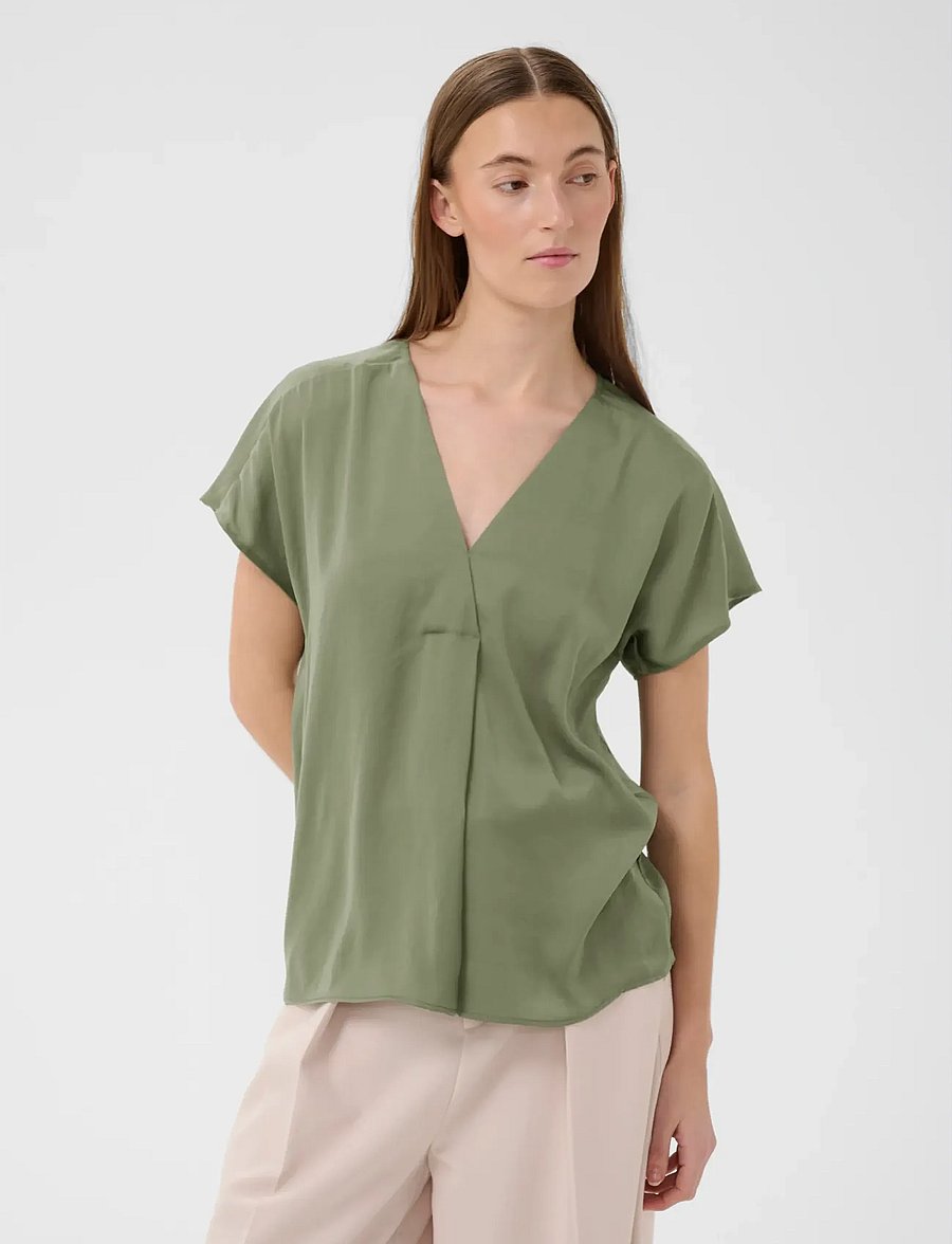 InWear - RindaIW Top - kurzärmelige blusen - mulled basil - 0
