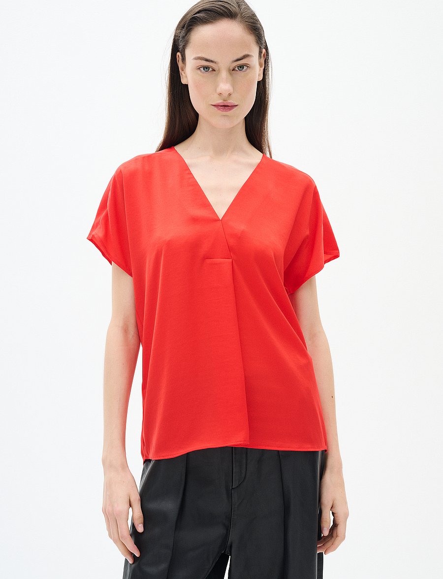 InWear - RindaIW Top - kurzärmelige blusen - scarlet - 0