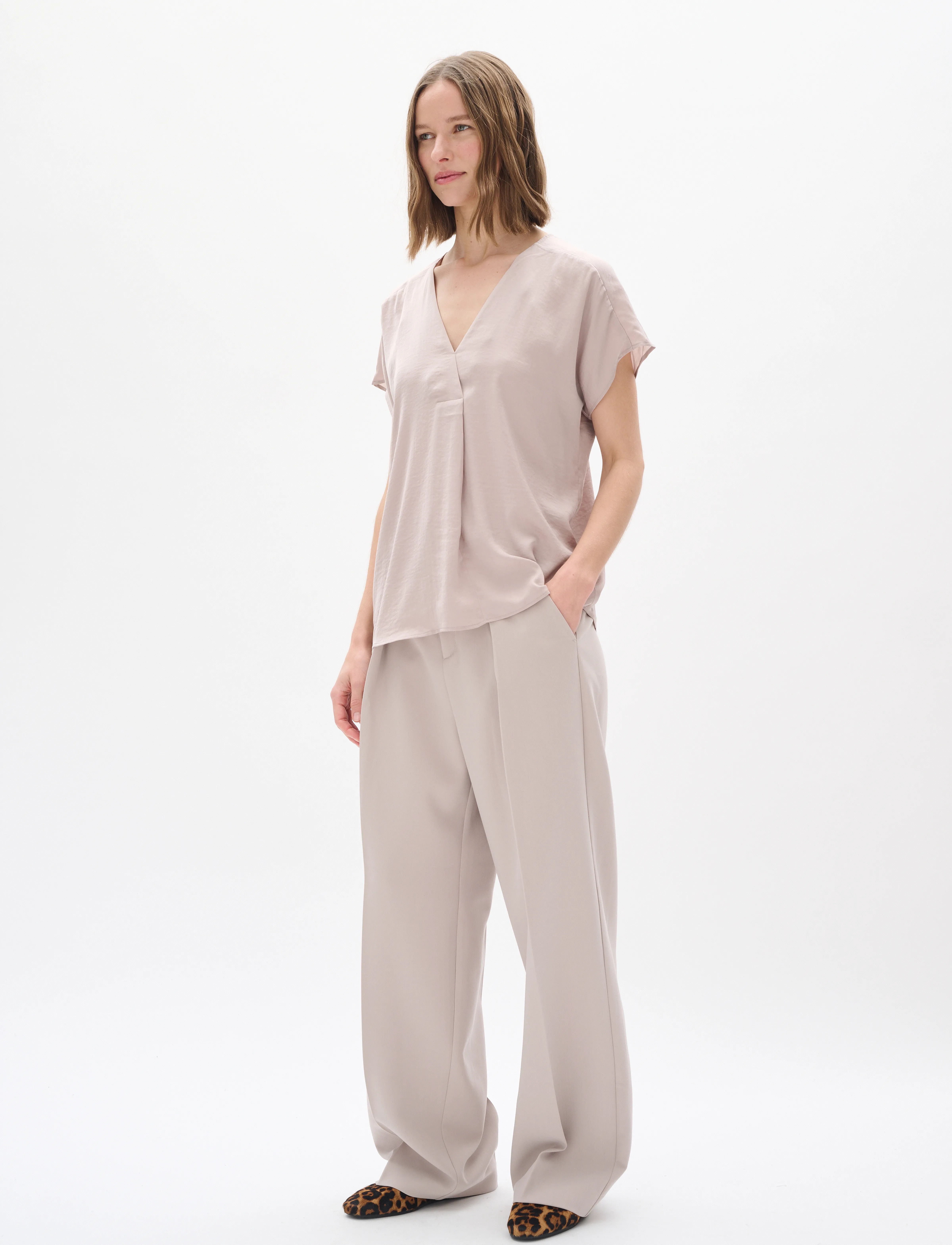 InWear - RindaIW Top - kortermede bluser - stone - 3