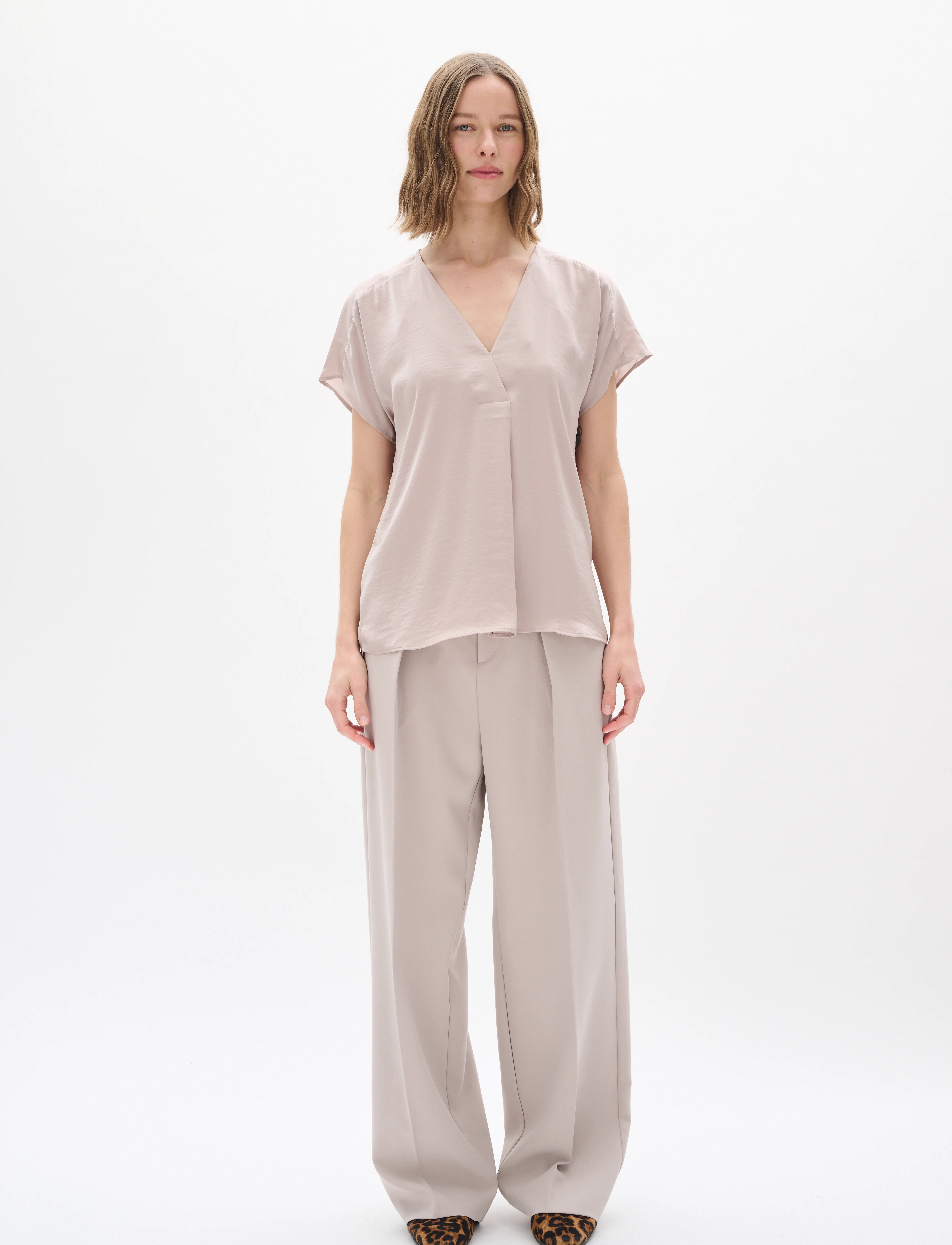 InWear - RindaIW Top - kortermede bluser - stone - 4
