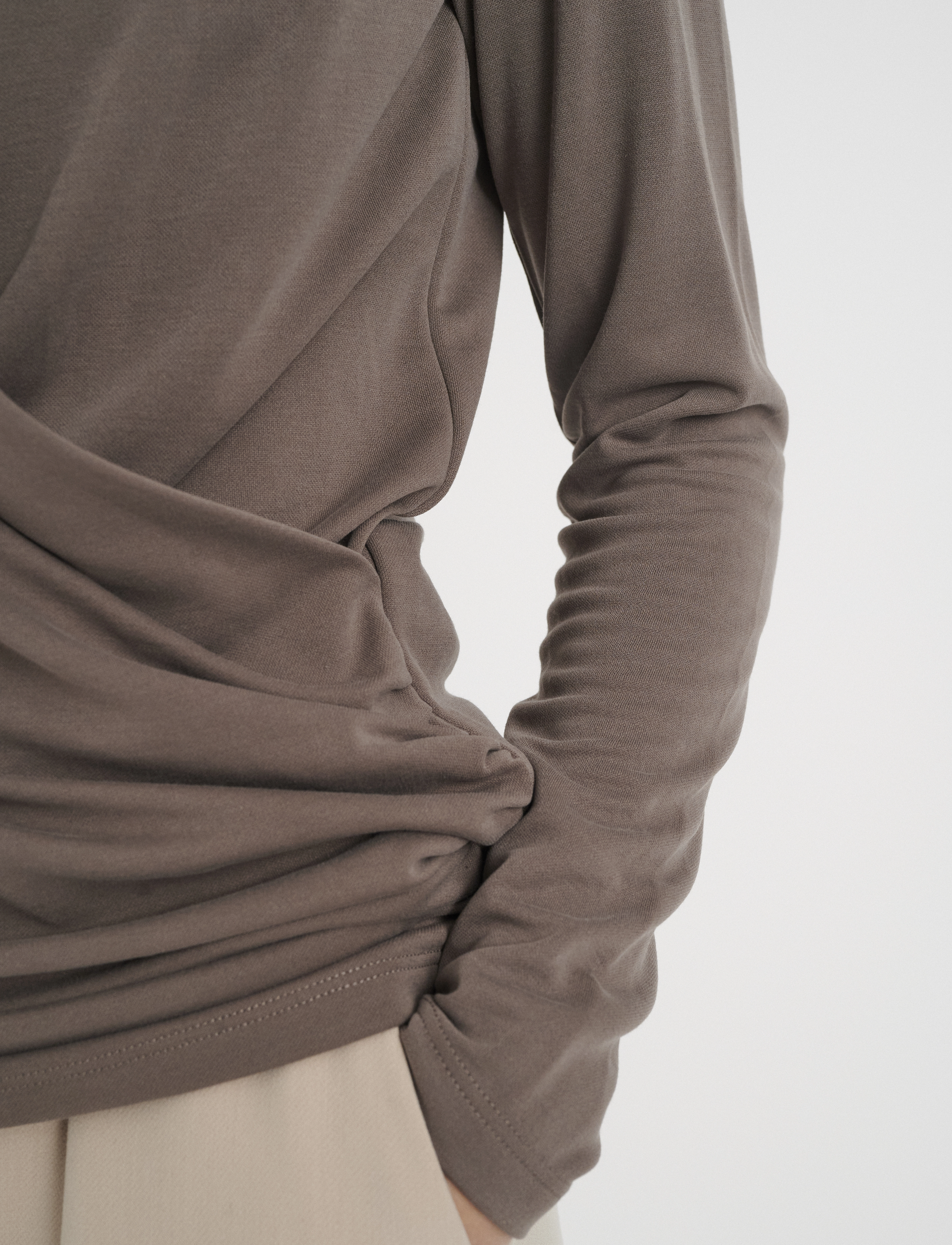 InWear - AlanoIW Wrap Blouse - langärmlige blusen - sandy grey - 5