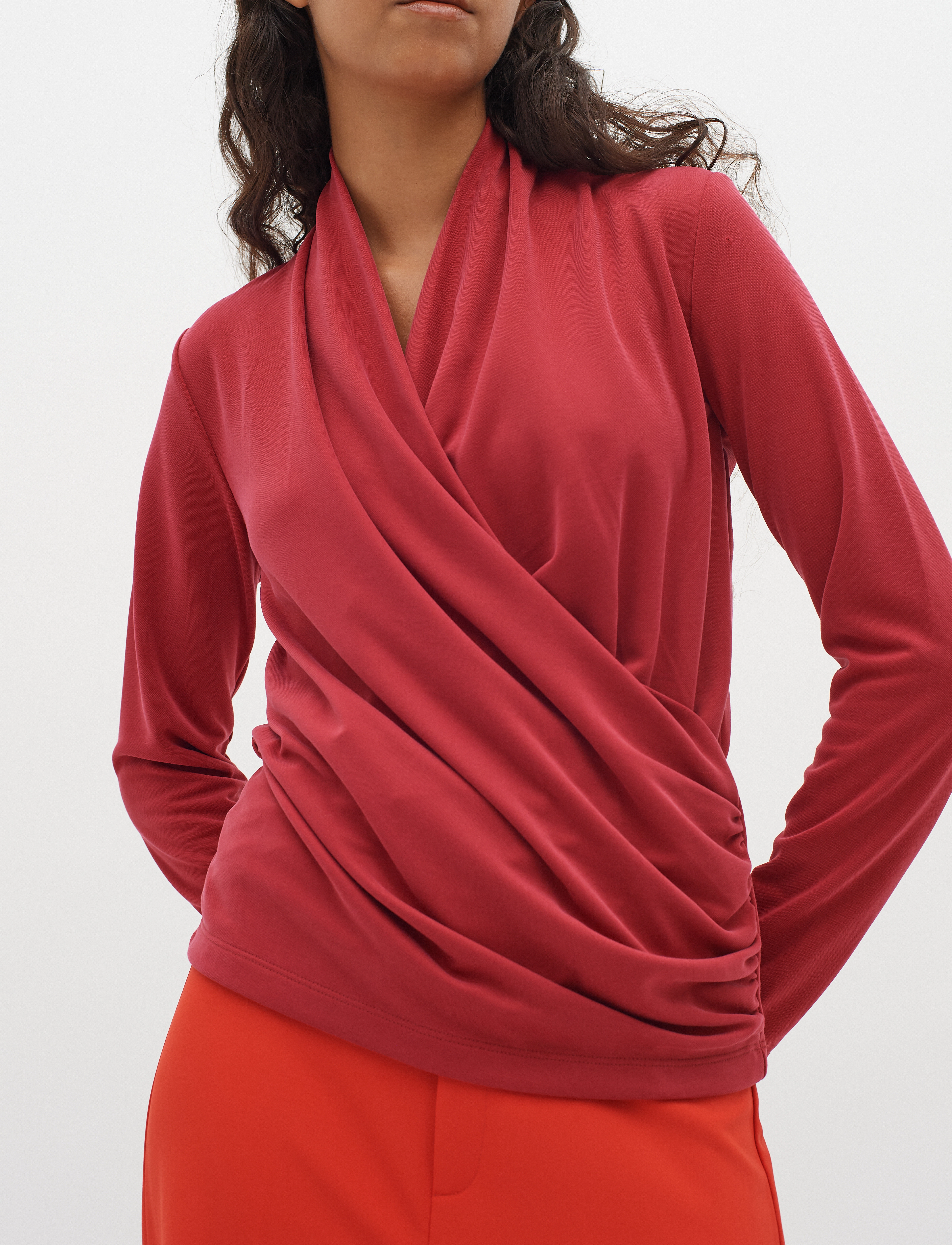InWear - AlanoIW Wrap Blouse - pikkade varrukatega pluusid - true red - 0