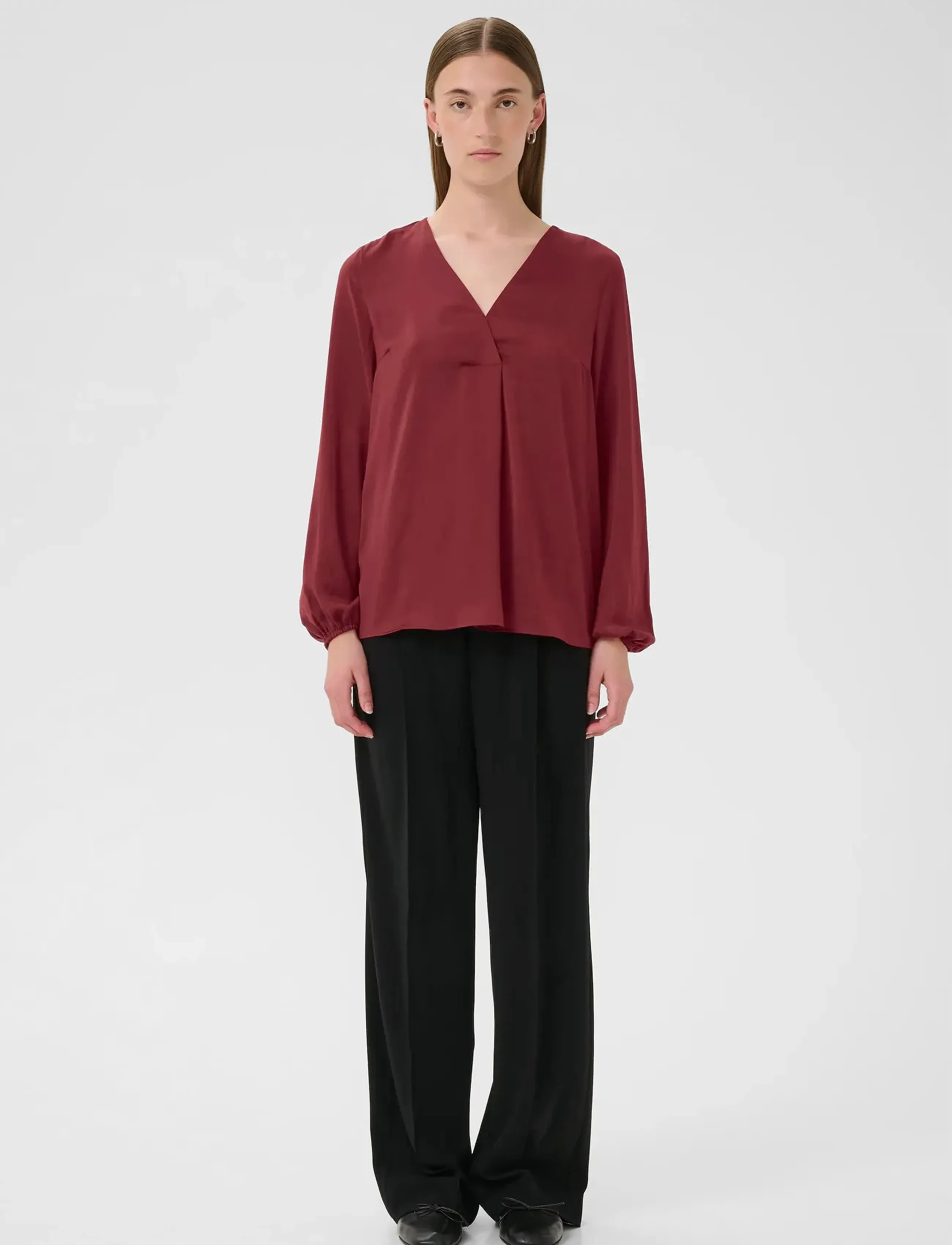 InWear - RindaIW Blouse - långärmade blusar - cabernet - 3