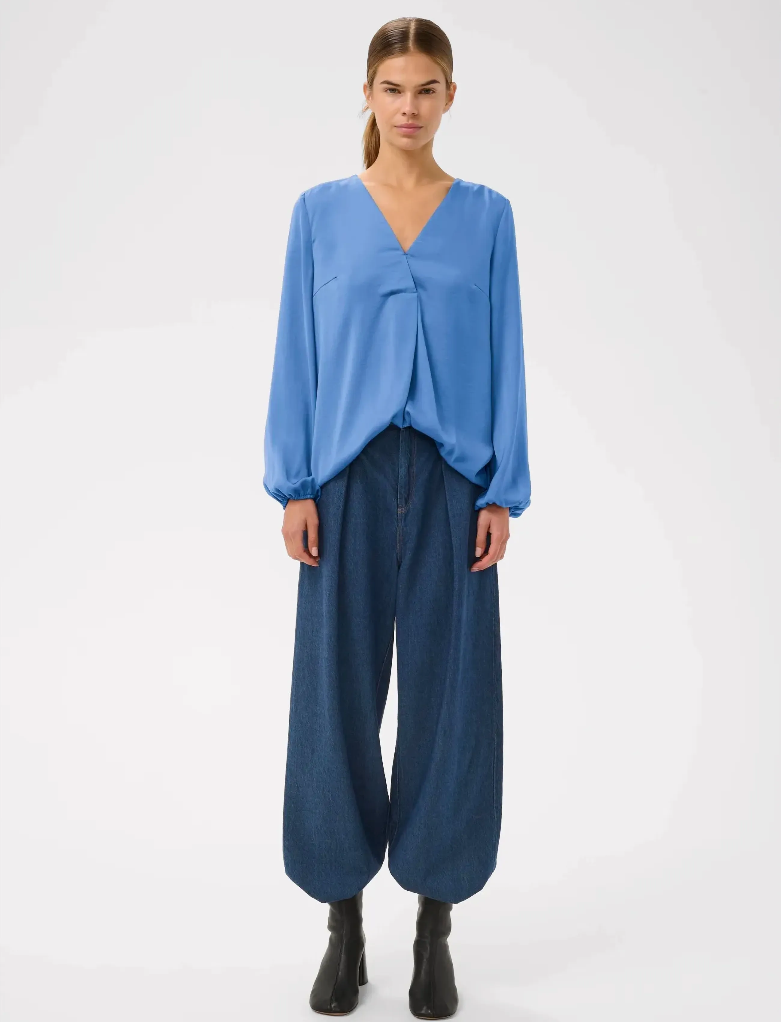 InWear Rindaiw Blouse, 34, Blue, Bluser > Langærmede, Dame