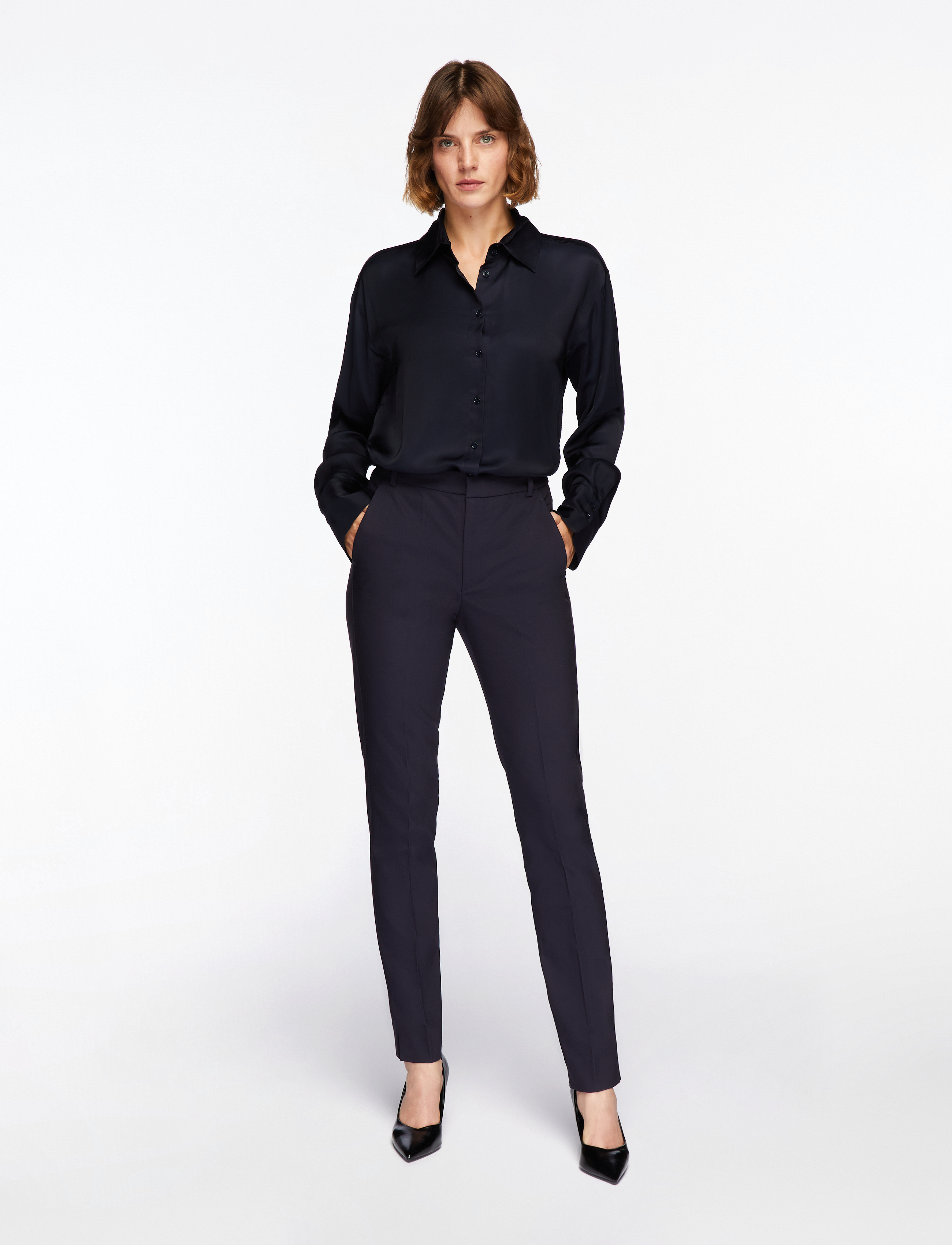 InWear - ZellaIW Long Pant - puvunhousut - marine blue - 2