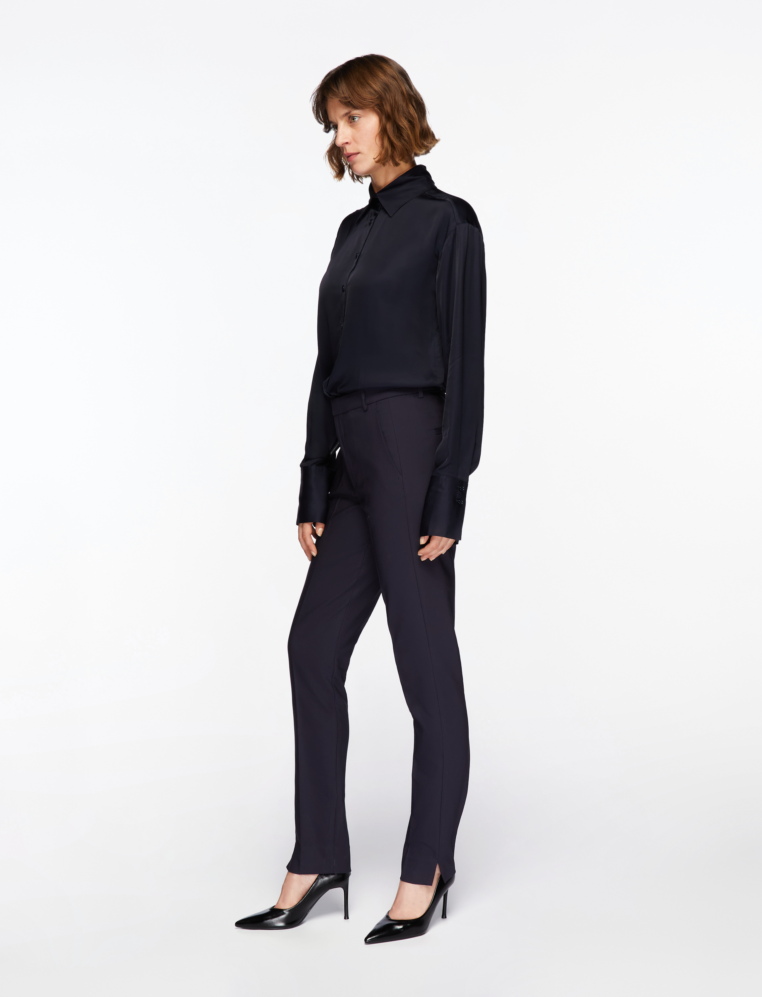 InWear - ZellaIW Long Pant - puvunhousut - marine blue - 3