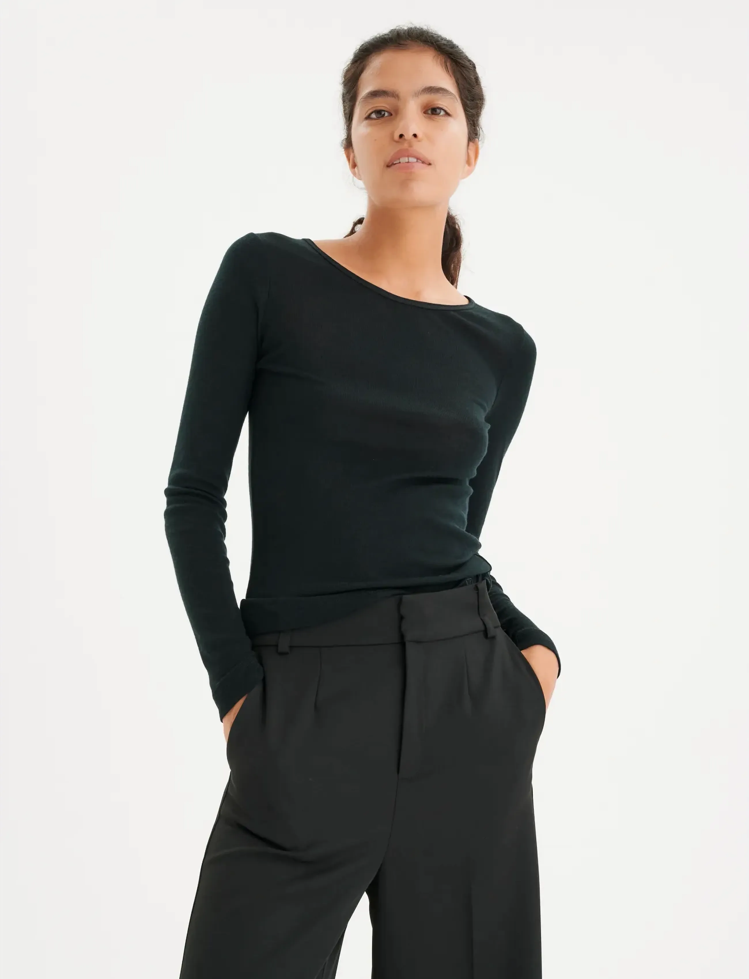 InWear FangIW T-Shirt LS - Langärmlige Tops - BLACK / black